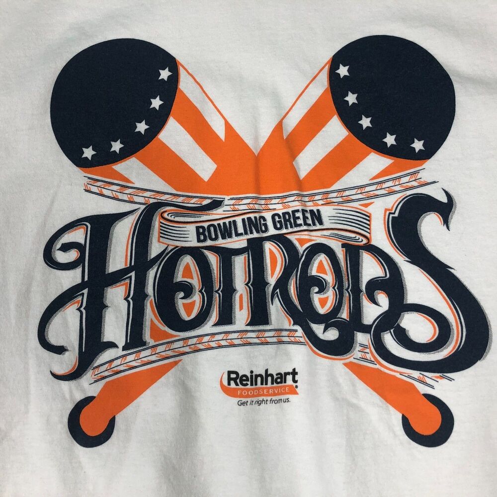 Bowling Green Hot Rods TShirt Unisex White Size Med Gildan Baseball Minor League